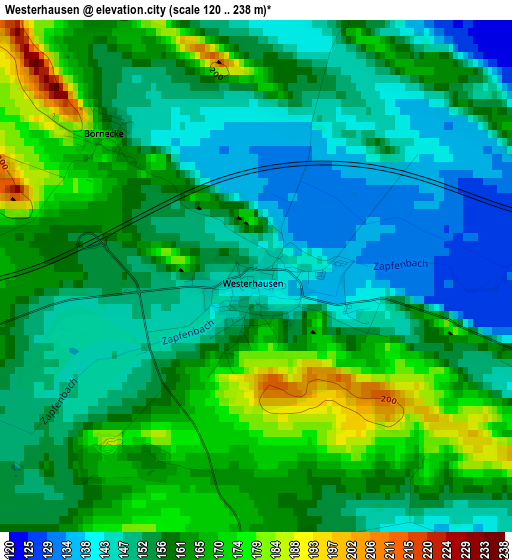 Westerhausen elevation map