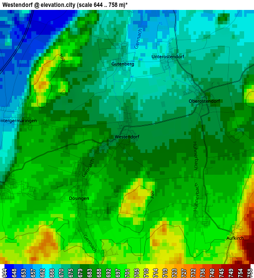 Westendorf elevation map