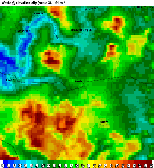 Weste elevation map