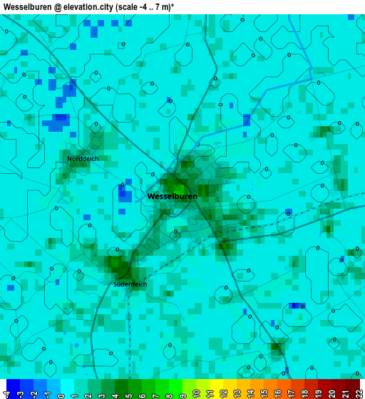 Wesselburen elevation map