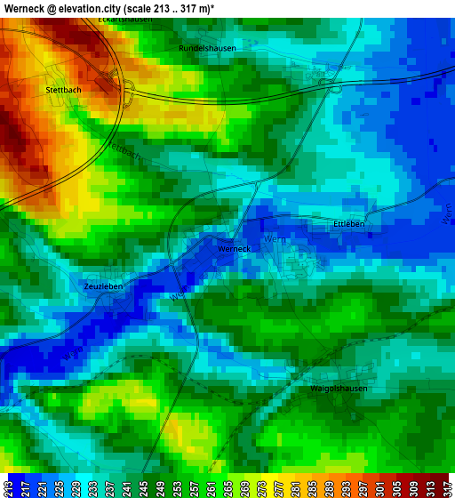 Werneck elevation map