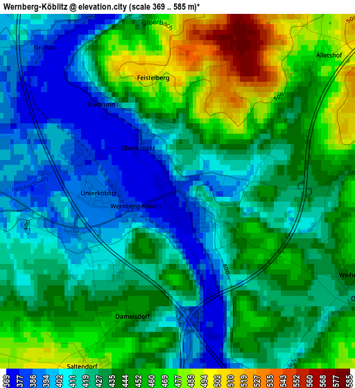 Wernberg-Köblitz elevation map