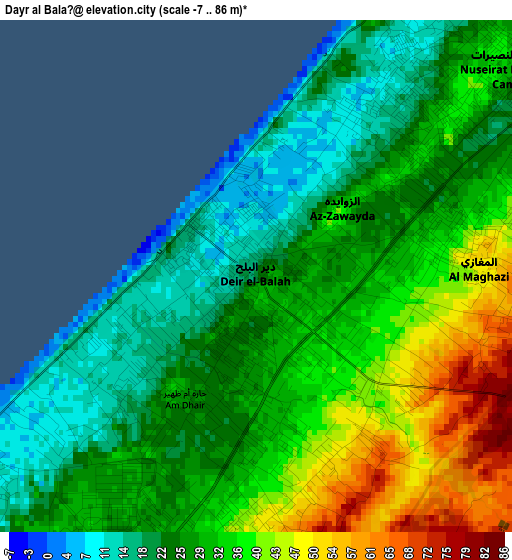 Dayr al Balaḩ elevation map