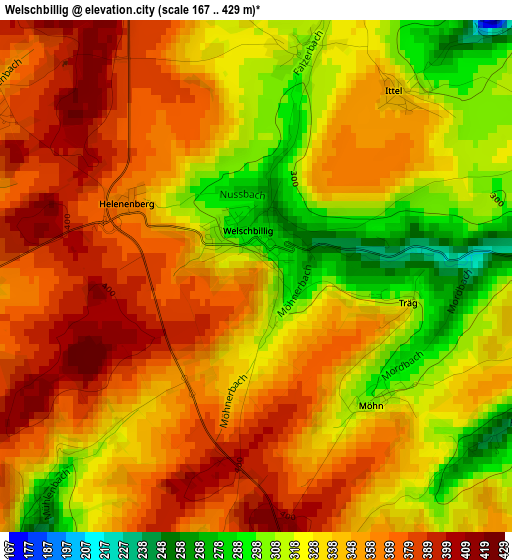 Welschbillig elevation map