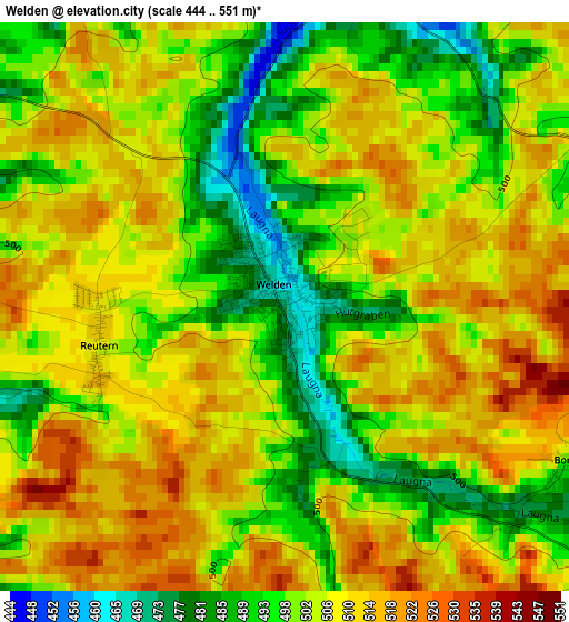 Welden elevation map