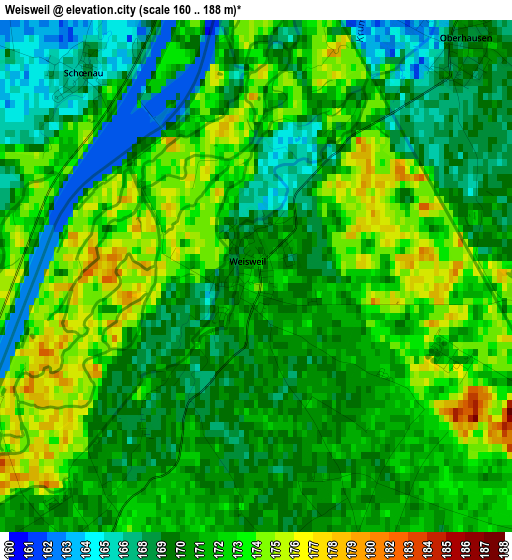 Weisweil elevation map