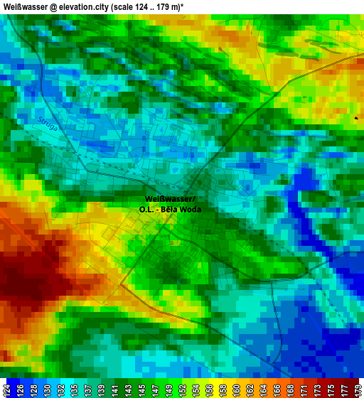 Weißwasser elevation map