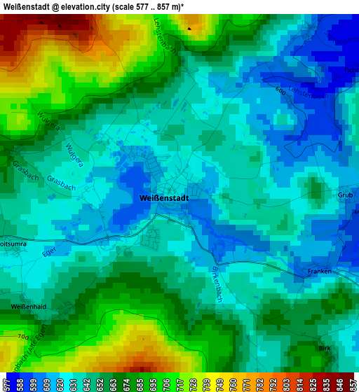 Weißenstadt elevation map