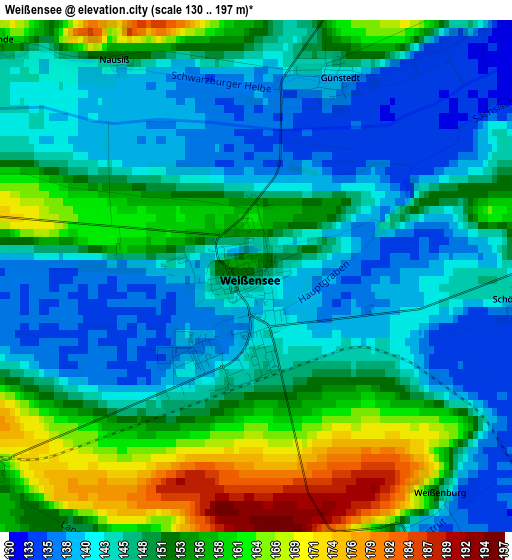Weißensee elevation map