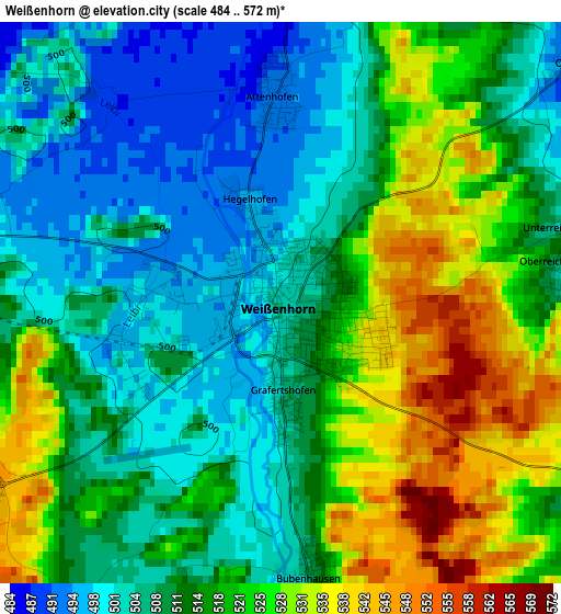 Weißenhorn elevation map
