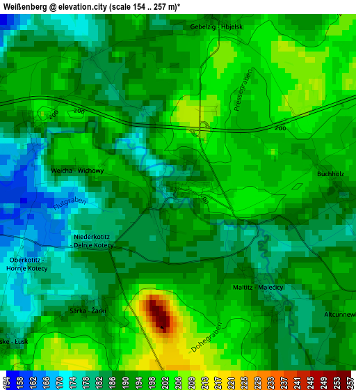 Weißenberg elevation map