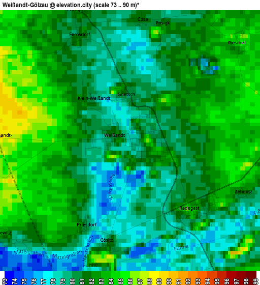 Weißandt-Gölzau elevation map