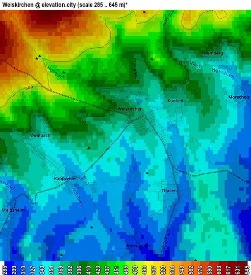 Weiskirchen elevation map