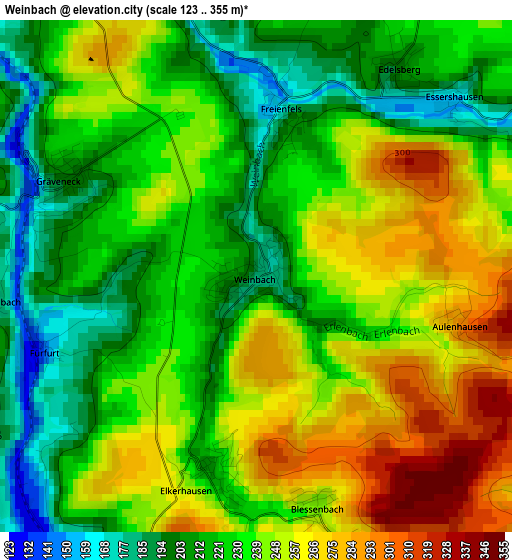 Weinbach elevation map