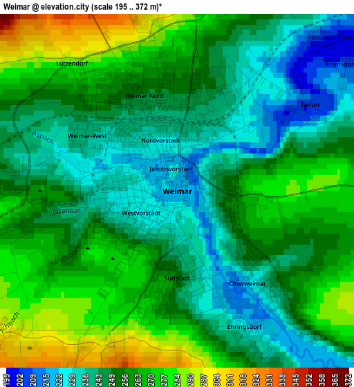 Weimar elevation map