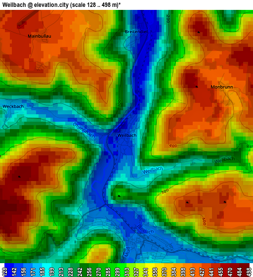 Weilbach elevation map