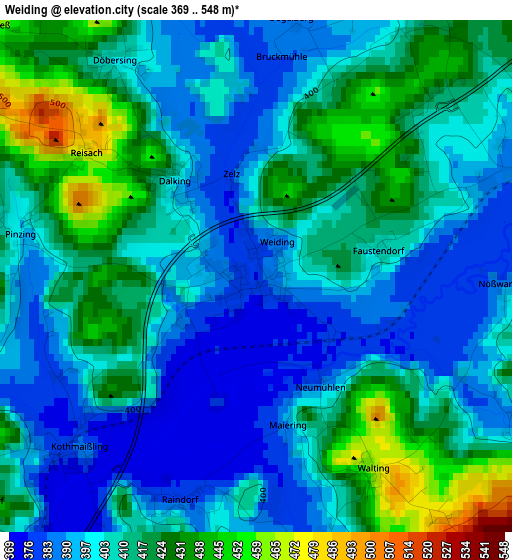 Weiding elevation map