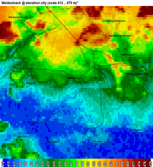 Weidenbach elevation map