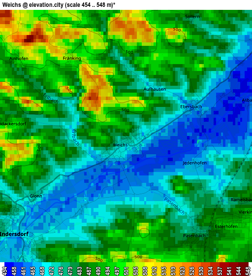 Weichs elevation map