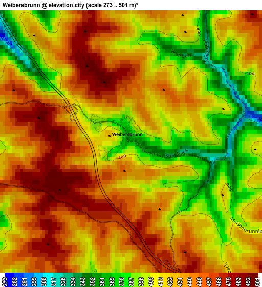 Weibersbrunn elevation map