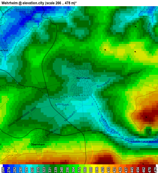 Wehrheim elevation map