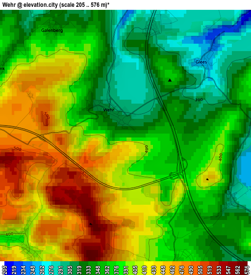 Wehr elevation map