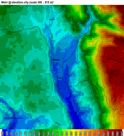 Wehr elevation map