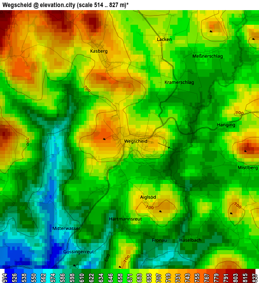 Wegscheid elevation map