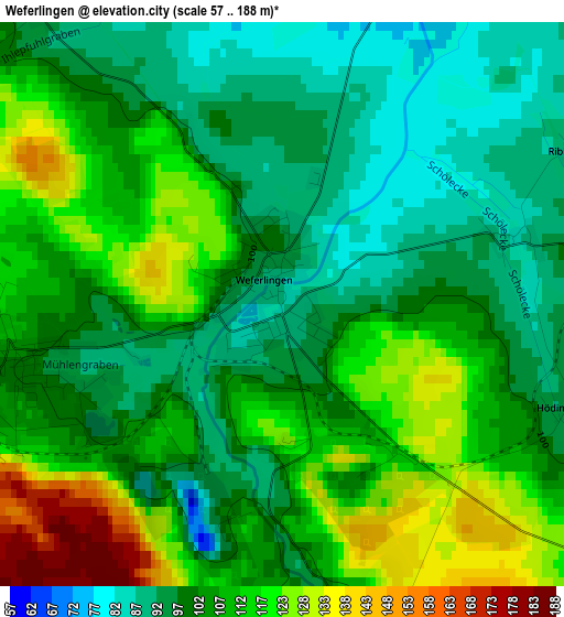 Weferlingen elevation map