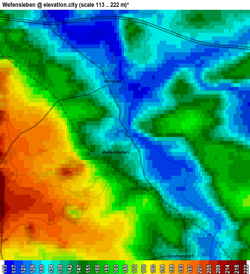 Wefensleben elevation map