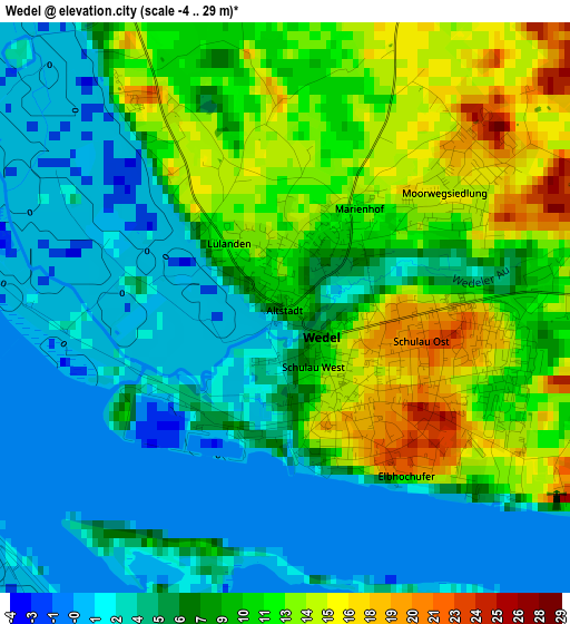 Wedel elevation map