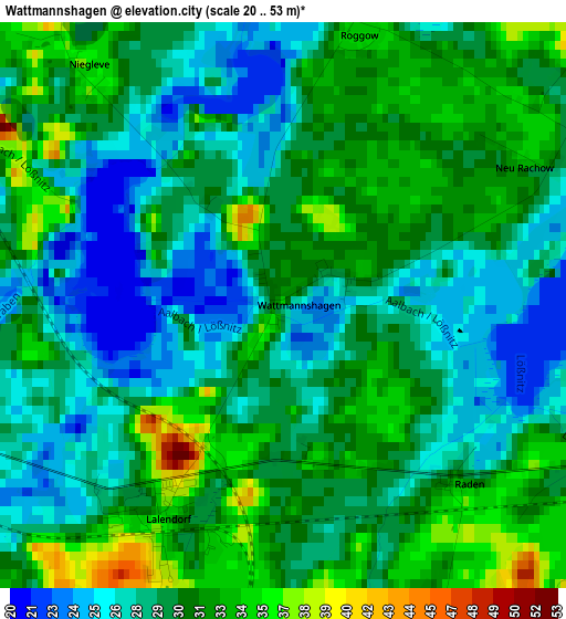 Wattmannshagen elevation map