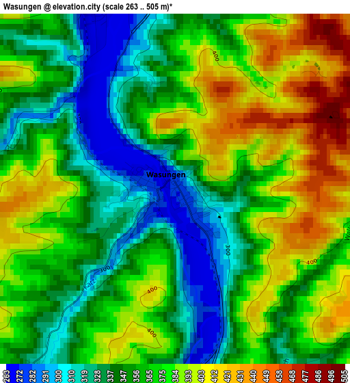 Wasungen elevation map