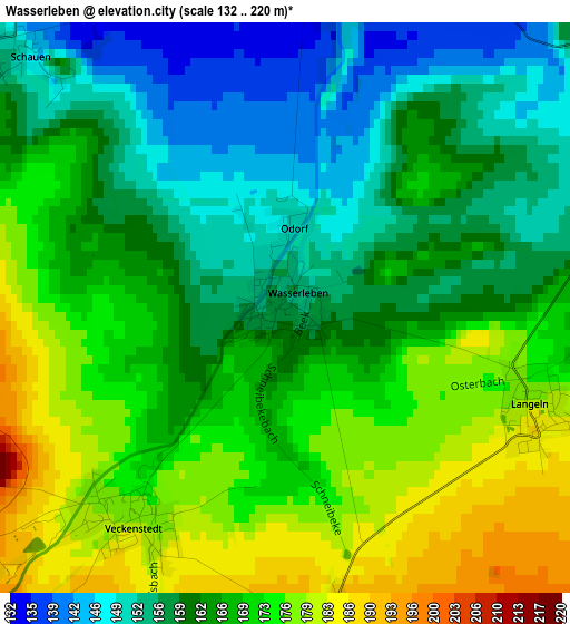 Wasserleben elevation map