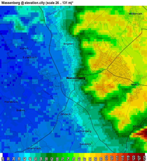 Wassenberg elevation map