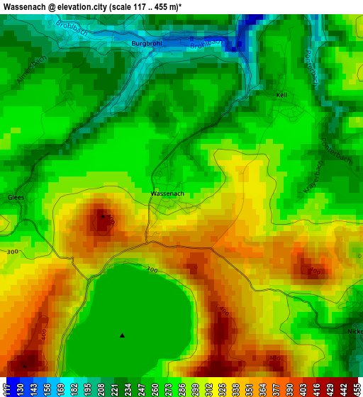 Wassenach elevation map