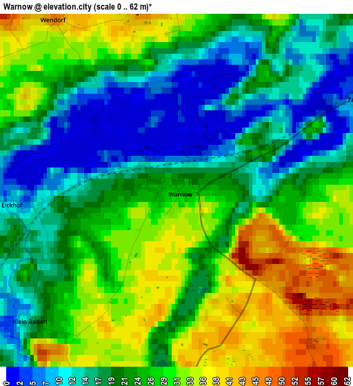 Warnow elevation map