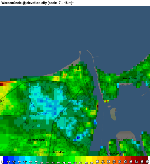 Warnemünde elevation map