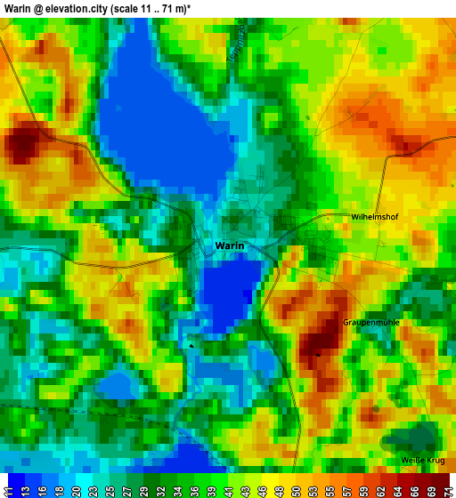 Warin elevation map