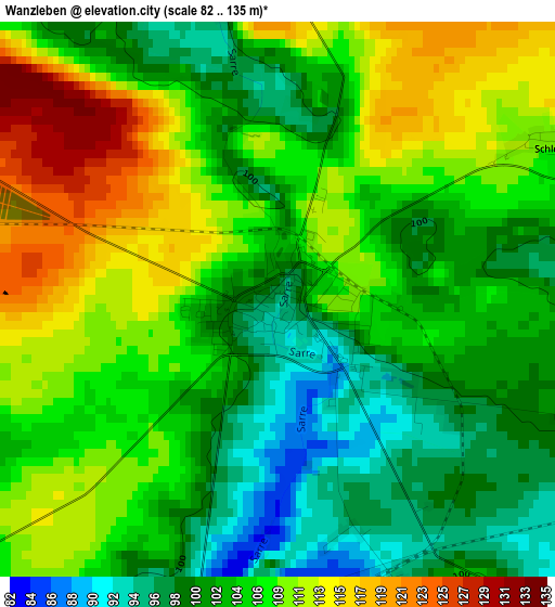 Wanzleben elevation map