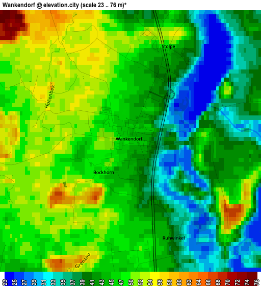 Wankendorf elevation map