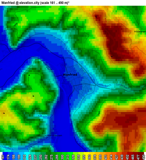 Wanfried elevation map