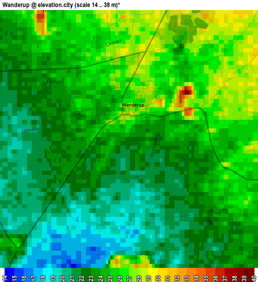 Wanderup elevation map