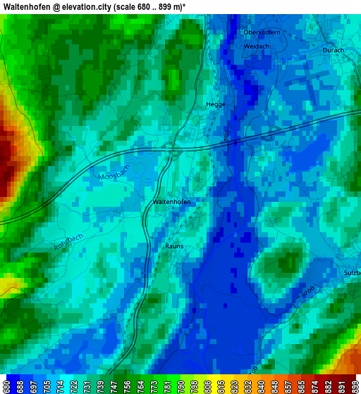 Waltenhofen elevation map