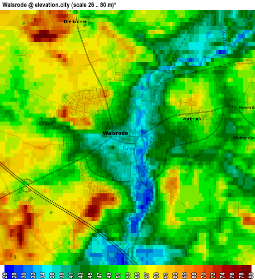 Walsrode elevation map