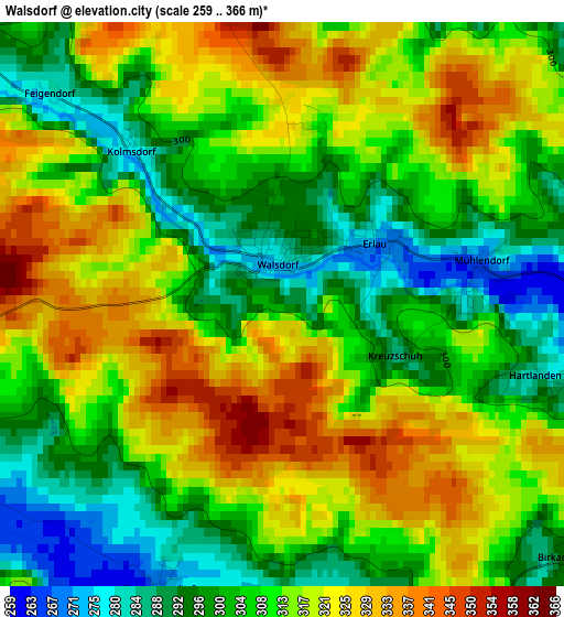 Walsdorf elevation map