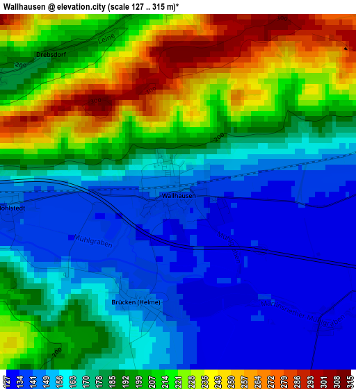 Wallhausen elevation map