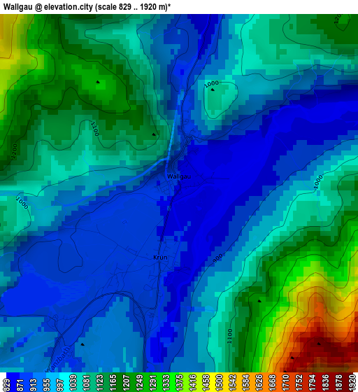 Wallgau elevation map