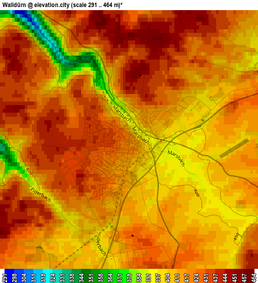 Walldürn elevation map