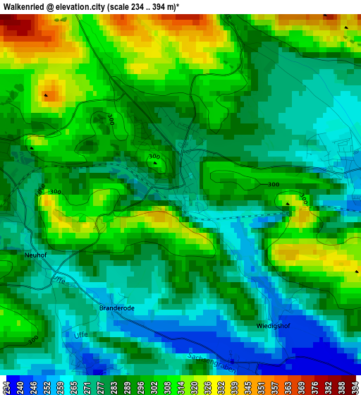 Walkenried elevation map